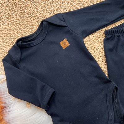 Conj. Body e Calça 100% Algodão Pima com Proteção UV50+ - Preto